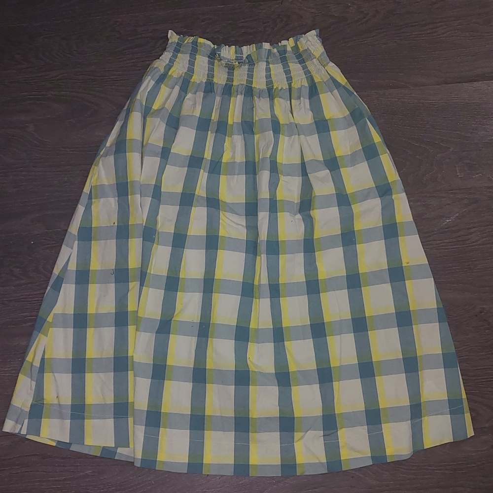 a.n.a Blue and Yellow Plaid Skirt